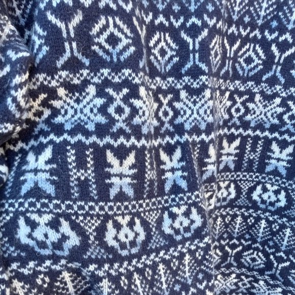 Tommy Hilfiger Blue & White Lambswool Blend Fair Isle Sweater Size XL Apres Ski - Picture 12 of 14